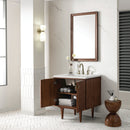 James Martin Amberly 30" Dual Mount Single Bathroom Vanity, Mid-Century Walnut