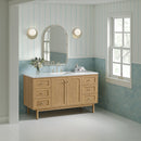 James Martin Laurent 60" Dual Mount Single Bathroom Vanity, Light Natural Oak