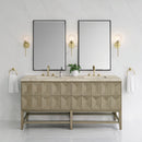 James Martin Emmeline 72" Double Bathroom Vanity, Pebble Oak