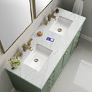 James Martin Chicago 60" Double Bathroom Vanity, Smokey Celadon