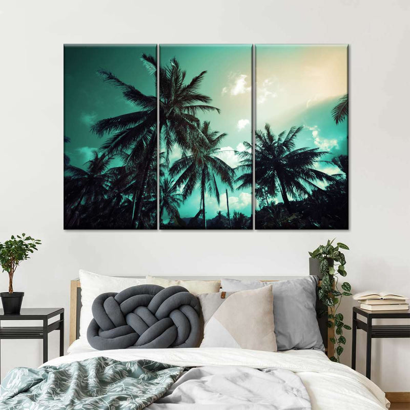 Retro Style Palm Trees Wall Art