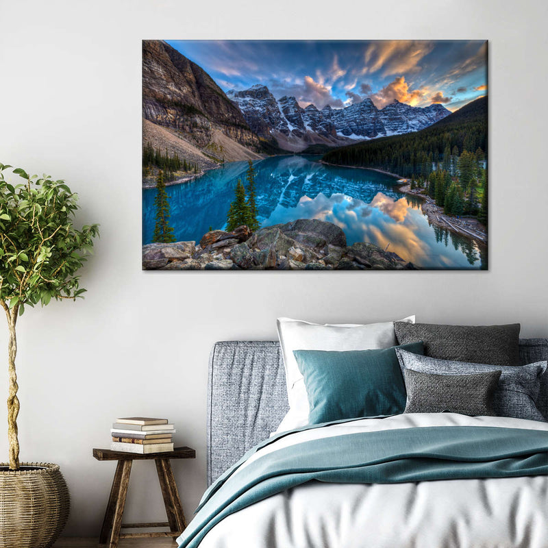 Moraine Lake Sunset Wall Art