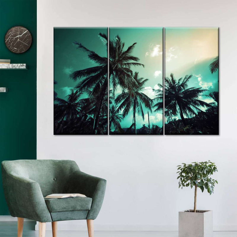 Retro Style Palm Trees Wall Art