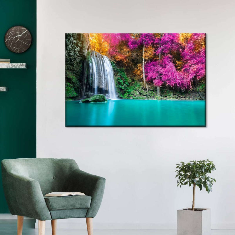 Erawan Waterfall Autumn Scene Wall Art