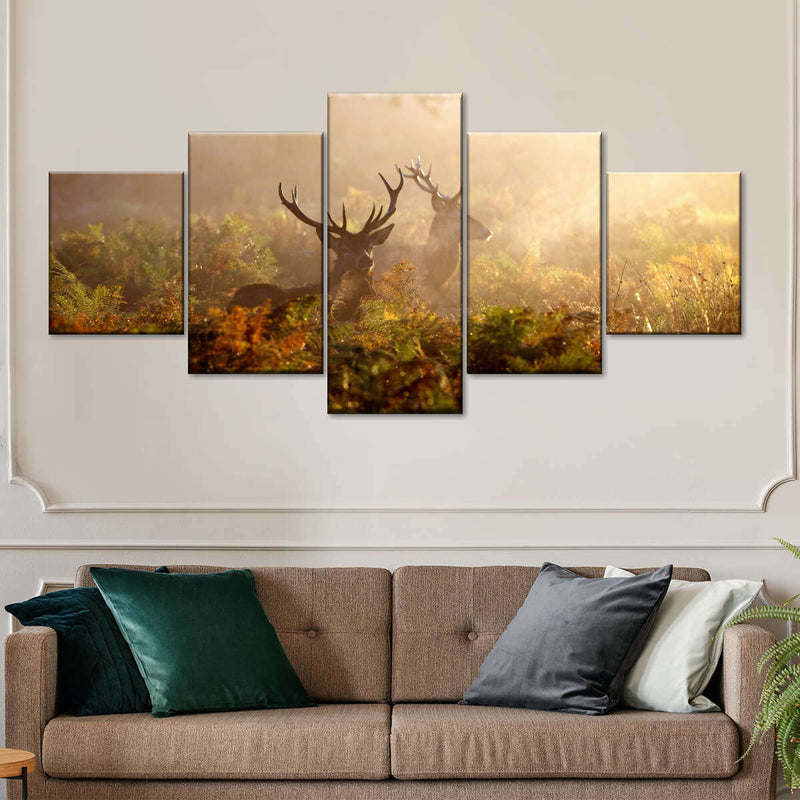 Misty Morning Deer Wall Art