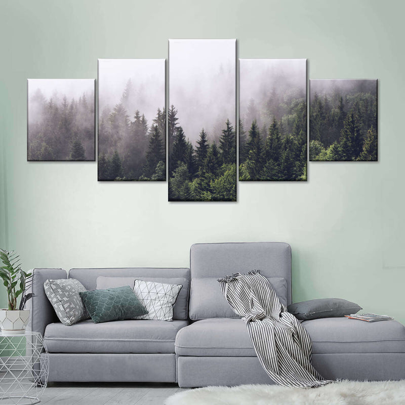 Hazy Pine Forest Wall Art