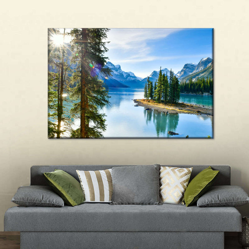 Sunny Maligne Lake Wall Art