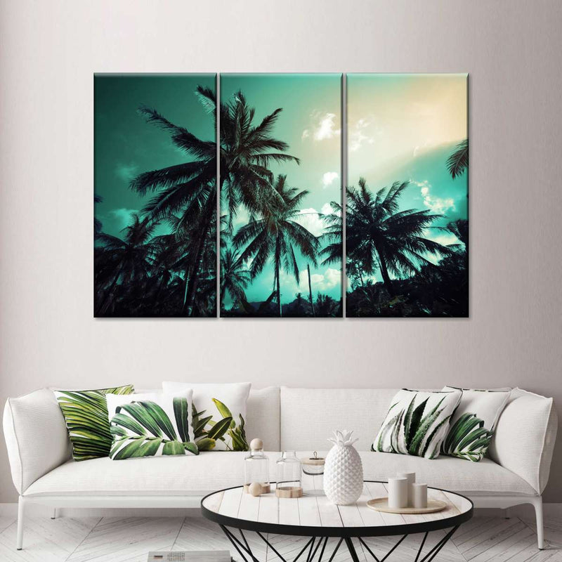 Retro Style Palm Trees Wall Art