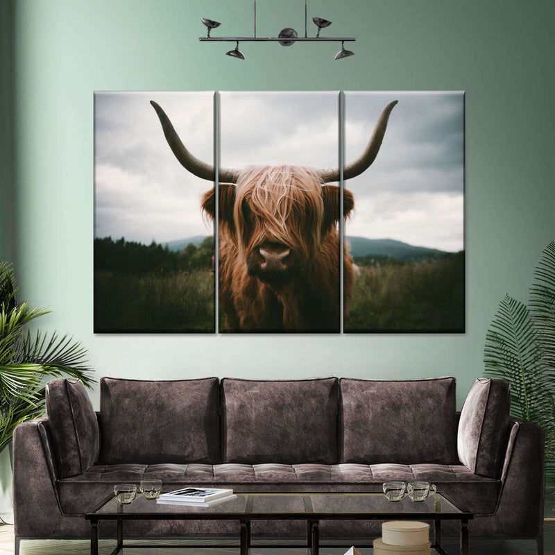 Open Field Highland Cow Wall Art