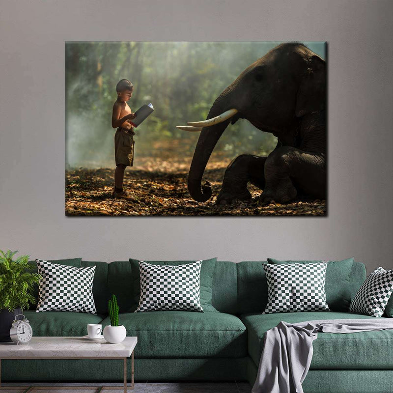 Elephant Bedtime Story Wall Art