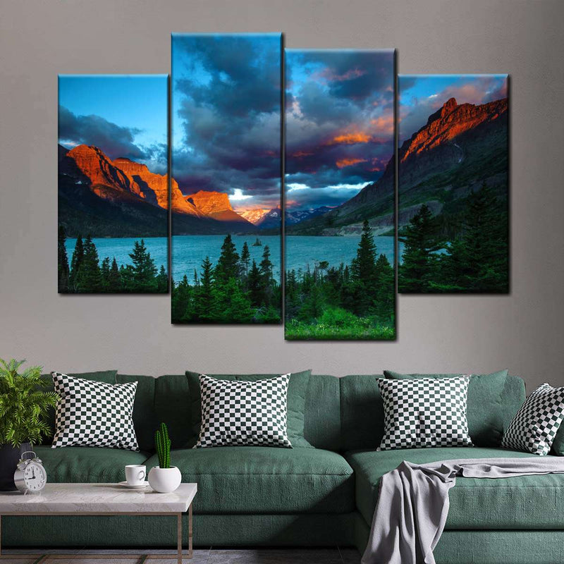 St. Mary Lake Dramatic Sunrise Wall Art