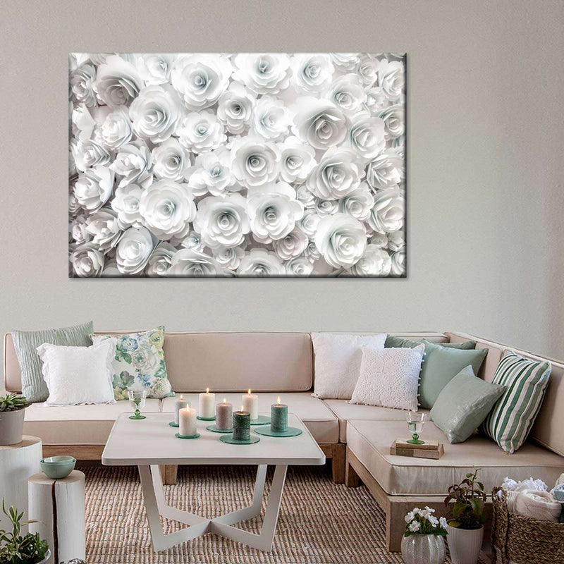 White Roses Wall Art