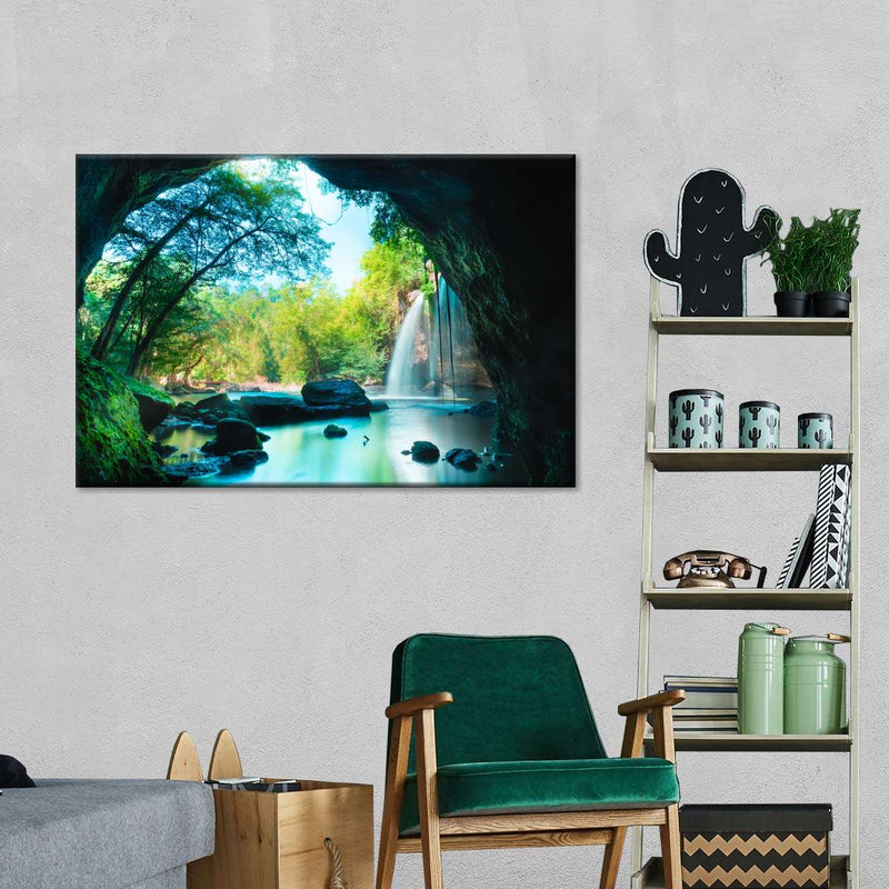 Thai Cave Waterfall Wall Art