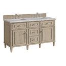 James Martin Lorelai 60" Double Bathroom Vanity, Whitewashed Oak