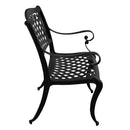 Outdoor Aluminum 7pc Black Rectangular Patio Dining Set and Six Chairs