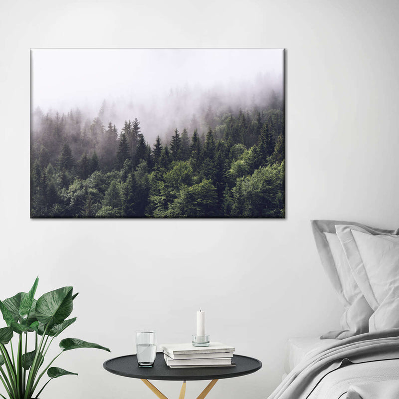 Misty Pine Forest Wall Art