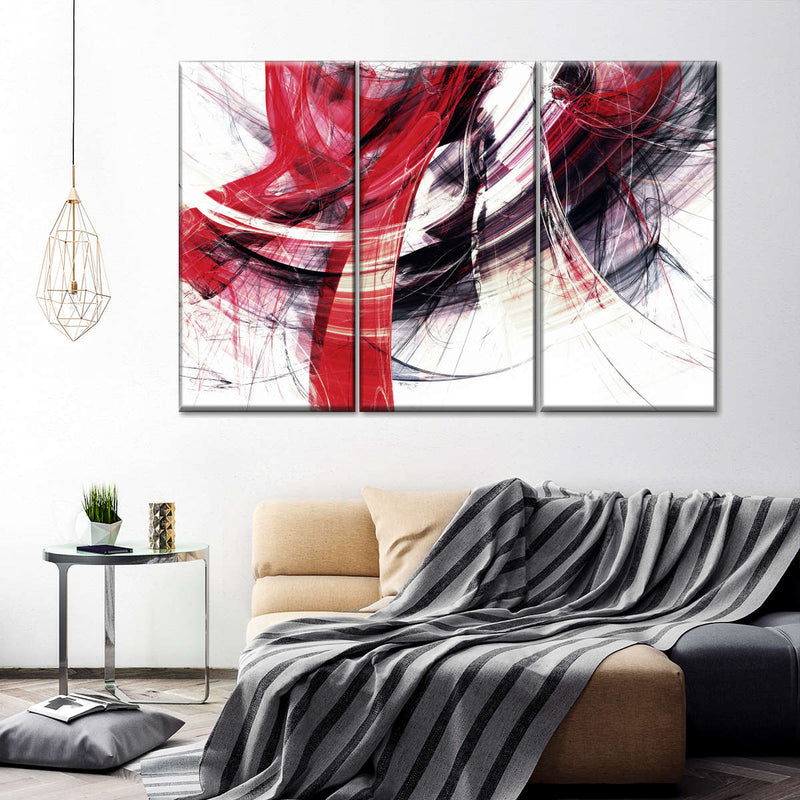 Red Motion Abstract Wall Art