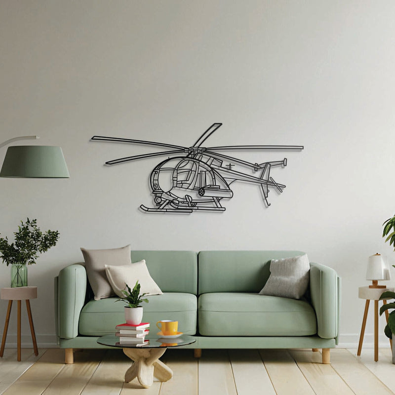 MH-6 Little Bird Angle Metal Aircraft Wall Art - NCP0482