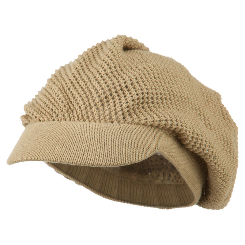 Big Size Mesh Deep Crown Visored Beanie