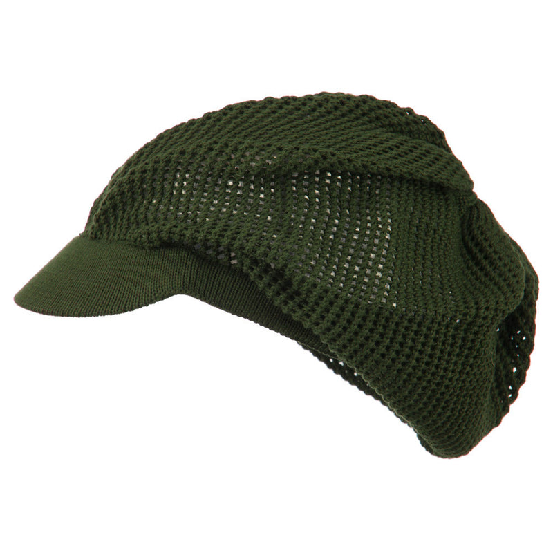 Big Size Mesh Deep Crown Visored Beanie