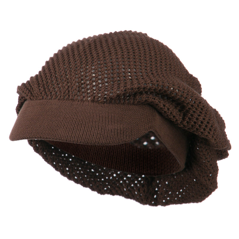 Big Size Mesh Deep Crown Visored Beanie