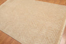 6' x 9' Hand Knotted Geometric Pattern 100% Wool Area rug Tan