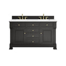James Martin Brookfield 60" Double Bathroom Vanity, Black Onyx