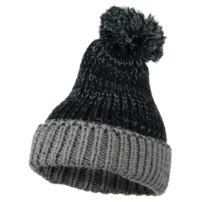 Mixed Tone Acrylic Cuff Beanie