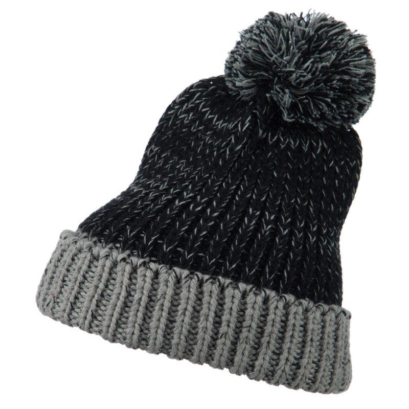 Mixed Tone Acrylic Cuff Beanie