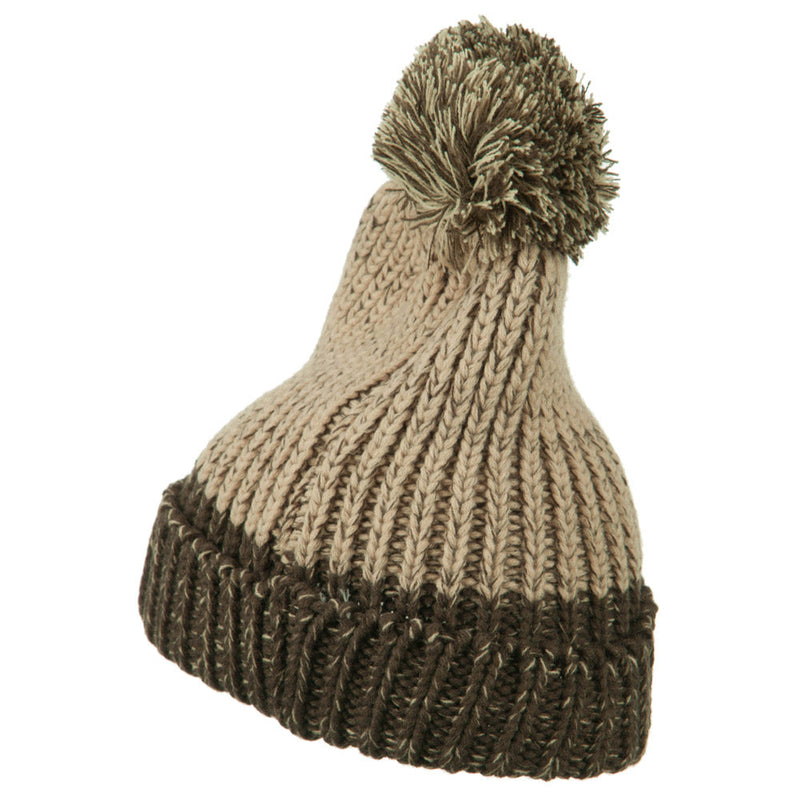 Mixed Tone Acrylic Cuff Beanie