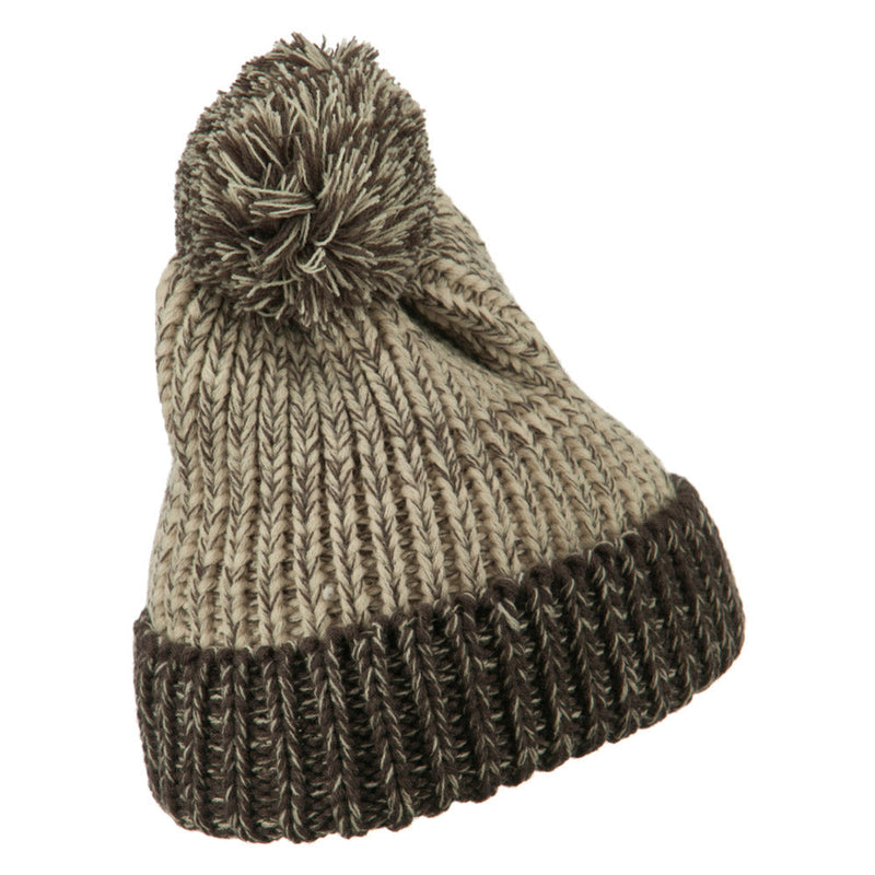Mixed Tone Acrylic Cuff Beanie