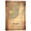 Miami Vintage Map Canvas