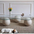 Hera Travertine Marble Coffee Table