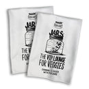 Waffle Towels – White with Printed Patterns (2-Pack)