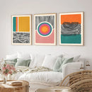 GobekUsa Mid Century Abstract Color Block Wall Art Set