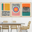 GobekUsa Mid Century Abstract Color Block Wall Art Set