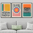 GobekUsa Mid Century Abstract Color Block Wall Art Set