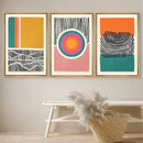 GobekUsa Mid Century Abstract Color Block Wall Art Set