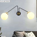 GobekUsa Mid Century Modern Opal Glass Wall Sconce with Brass Finish - 1/2 Lights Global Wall Mount