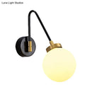 GobekUsa Mid Century Modern Opal Glass Wall Sconce with Brass Finish - 1/2 Lights Global Wall Mount