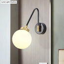 GobekUsa Mid Century Modern Opal Glass Wall Sconce with Brass Finish - 1/2 Lights Global Wall Mount