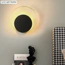 GobekUsa Mid Century Circle Sconce Light: Hotel Wall Mount in Black-Gold