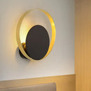 GobekUsa Mid Century Circle Sconce Light: Hotel Wall Mount in Black-Gold