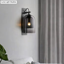 GobekUsa Mid-Century Black Wall Sconce with Dual Dome Glass Shade for Living Room, 1 Bulb Fixture