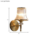 GobekUsa Mid-Century Crystal Ribbed Wall Mounted Lamp - Brass Flush Wall Sconce for Living Room