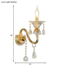GobekUsa Mid-Century 1/2 Lights Wall Sconce with Brass Candle Design and Crystal Shade