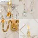 GobekUsa Mid-Century 1/2 Lights Wall Sconce with Brass Candle Design and Crystal Shade
