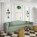 GobekUsa Mid Century Glass Orb Sconce: 3-Bulb Brass Finish Wall Lamp for Living Room