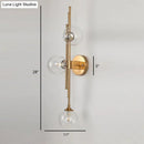 GobekUsa Mid Century Glass Orb Sconce: 3-Bulb Brass Finish Wall Lamp for Living Room