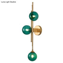 GobekUsa Mid Century Glass Orb Sconce: 3-Bulb Brass Finish Wall Lamp for Living Room